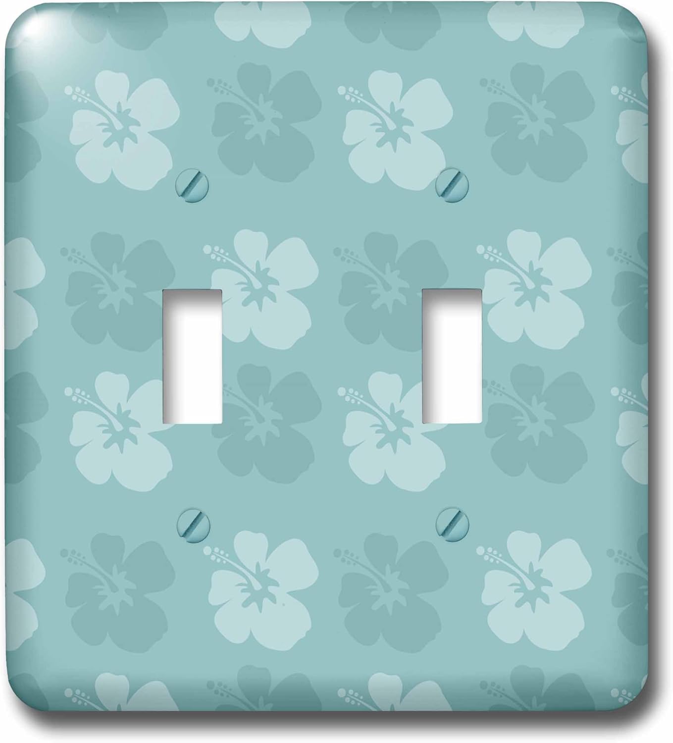 3dRose Blue Hibiscus Tropical Hawaiian Flowers double toggle switch