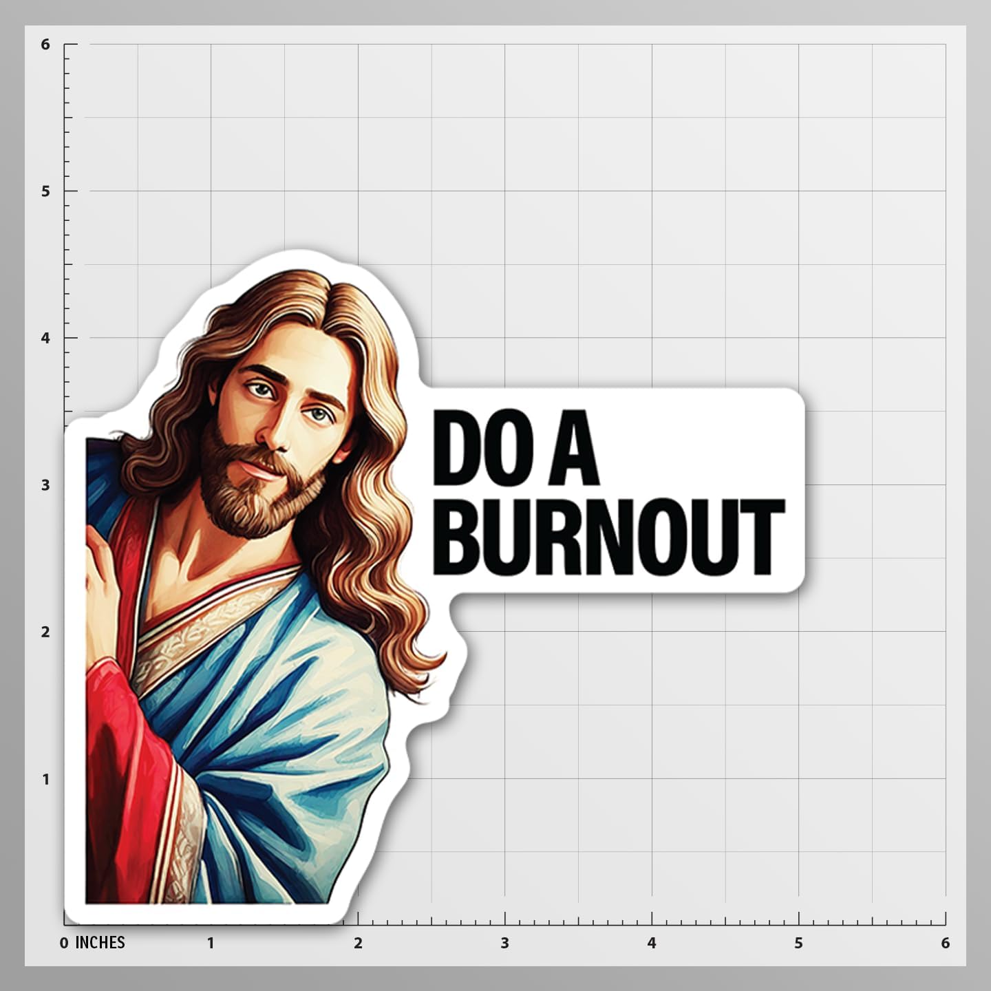 Do a Burnout Sticker Decal 3-Pack – Funny Jesus Peeking Vinyl Car Window Decals – Durable Weatherproof Stickers for Cars, Trucks, and Laptops - KCD4065