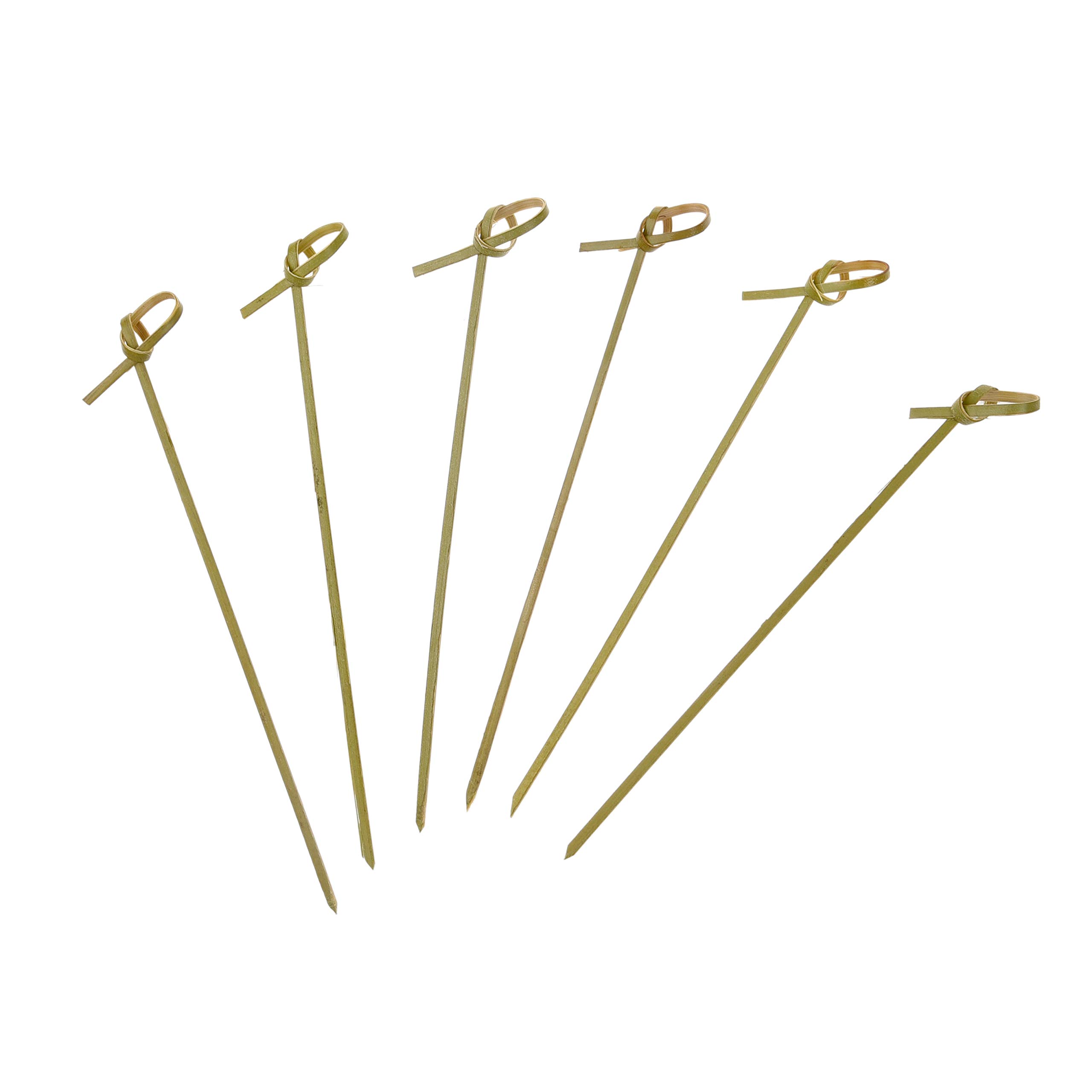 Kare & Kind 200 Spiedini da Cocktail in Bamboo - Spiedini Annodati 15,2 cm - Cocktails, Aperitivi, Hors' D'oeuvre, Yakitori, BBQ, Spiedini di Carne, Frutta e Verdure - Ottimi per Picnic, Feste e Altro