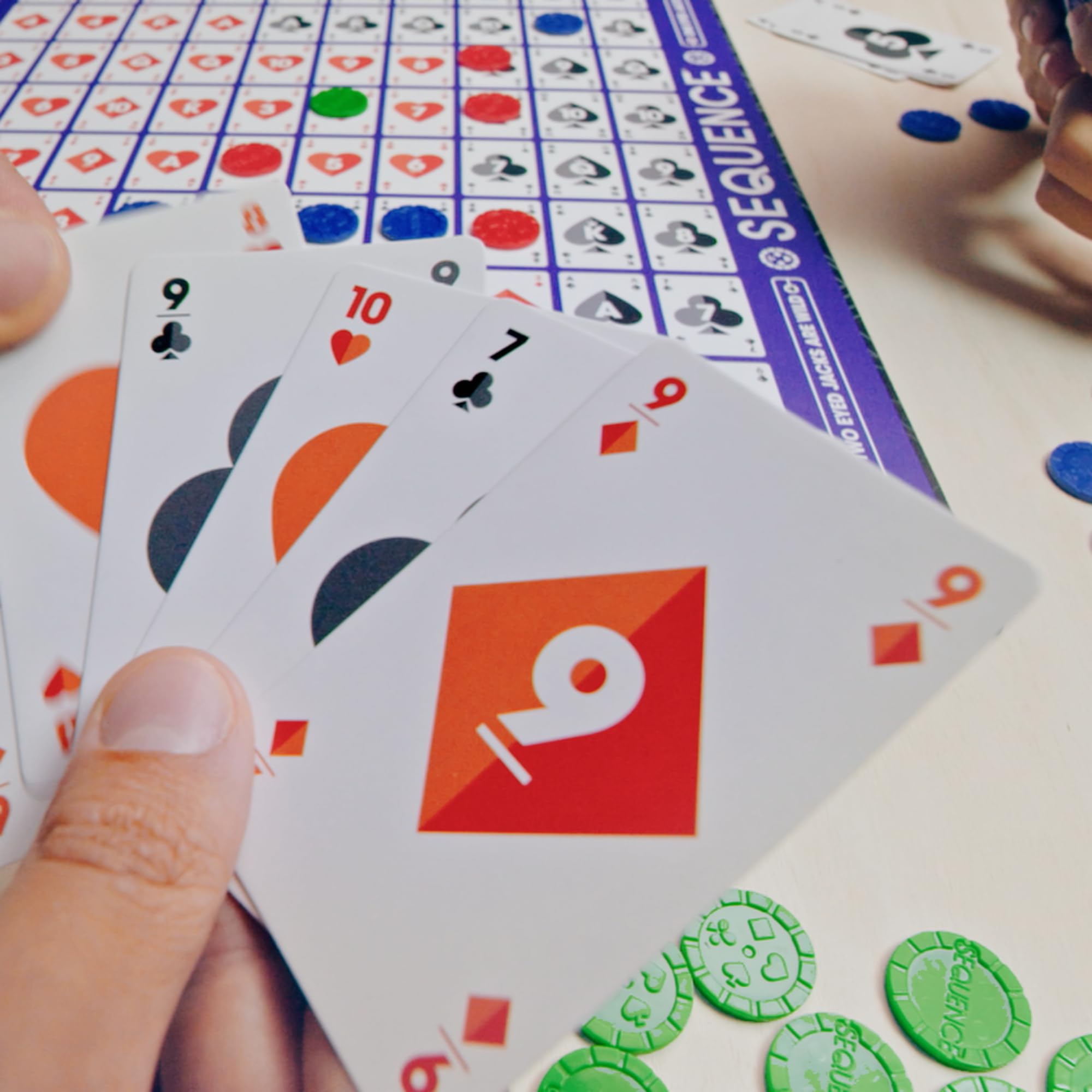 SEQUENCE- Original SEQUENCE Game with Folding Board, Cards and Chips by Jax ( Packaging may Vary ) White, 10.3" x 8.1" x 2.31"