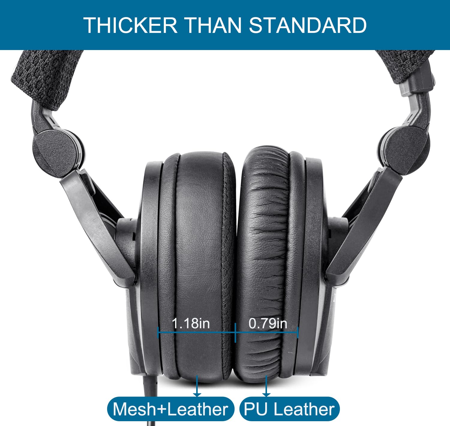 Almohadillas de Repuesto para Auriculares Sennheiser HD280/HD280-13/HD280-Pro/HD281/HMD280/HMD280 Pro/HMD280-13/HMD281/HMD281 Pro, Almohadillas con Espuma viscoelástica Mejorada, Color Negro