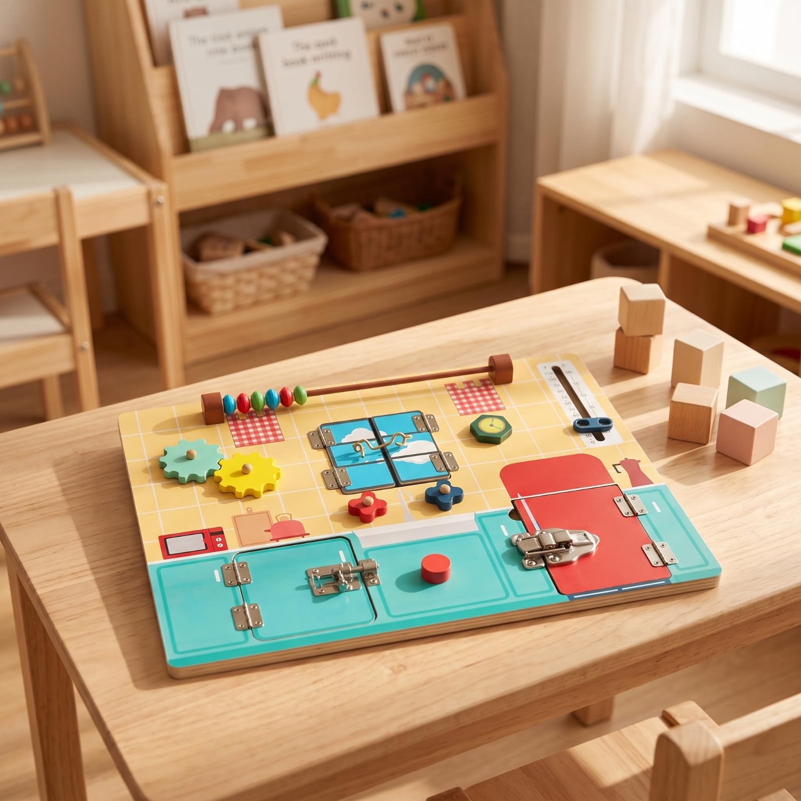 Tablero Pedagógico Educativo | Resistente, Tablero Actividas con Interruptores, para Guarría