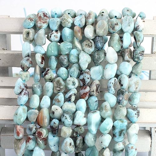 Vista 4 de SR BGSJ Joyería natural de forma libre de 0.236 x 0.315 pulgadas, forma de patata, ágata, jaspe, cuarzo, larimar, aguamarina, ópalo, charoita