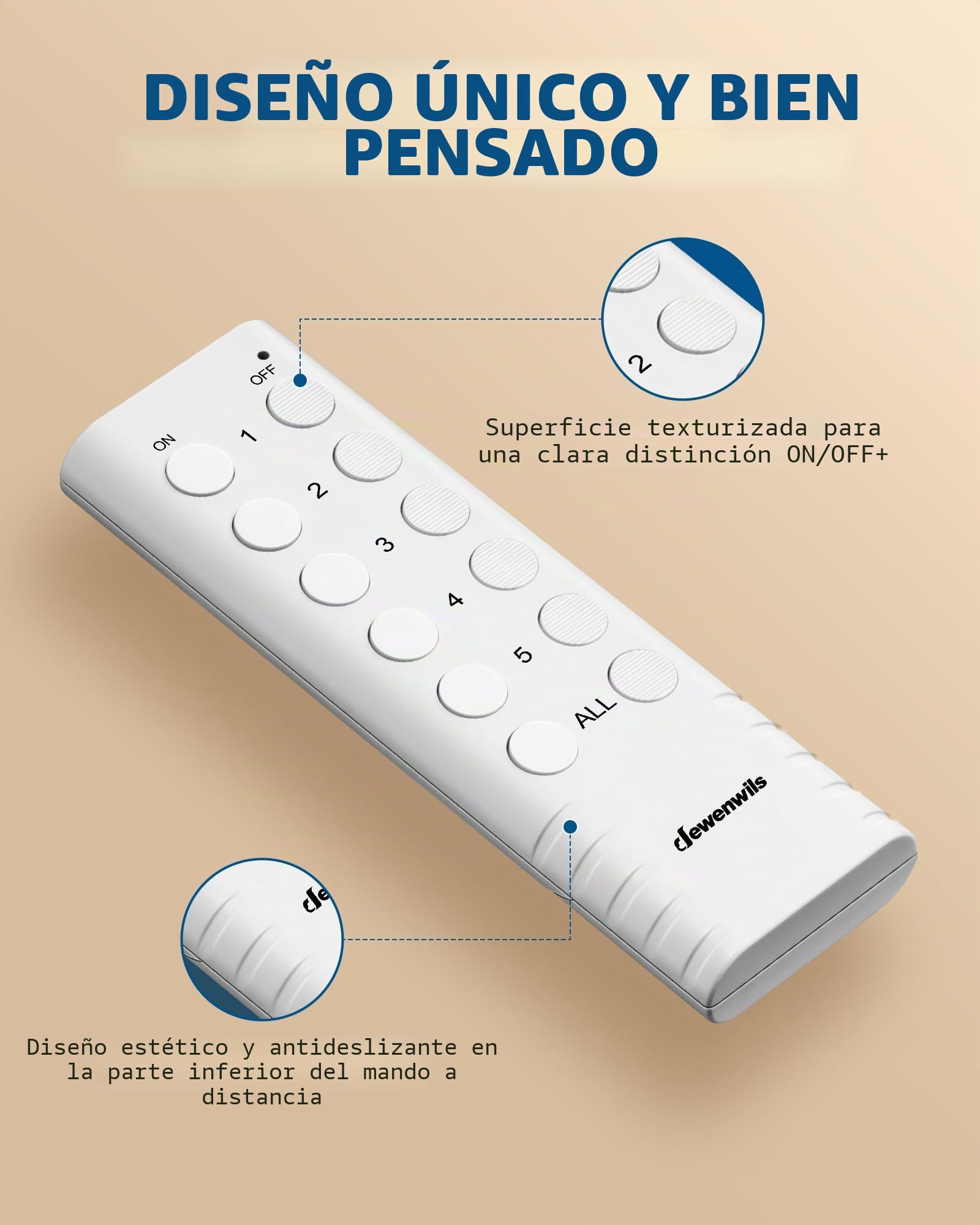 DEWENWILS Enchufes inalámbricos con mando a distancia, 16A 3680W, juego de enchufes enchufables de 2V5, interruptor inalámbrico ampliable para decoración festiva y dispositivos del hogar, alcance de