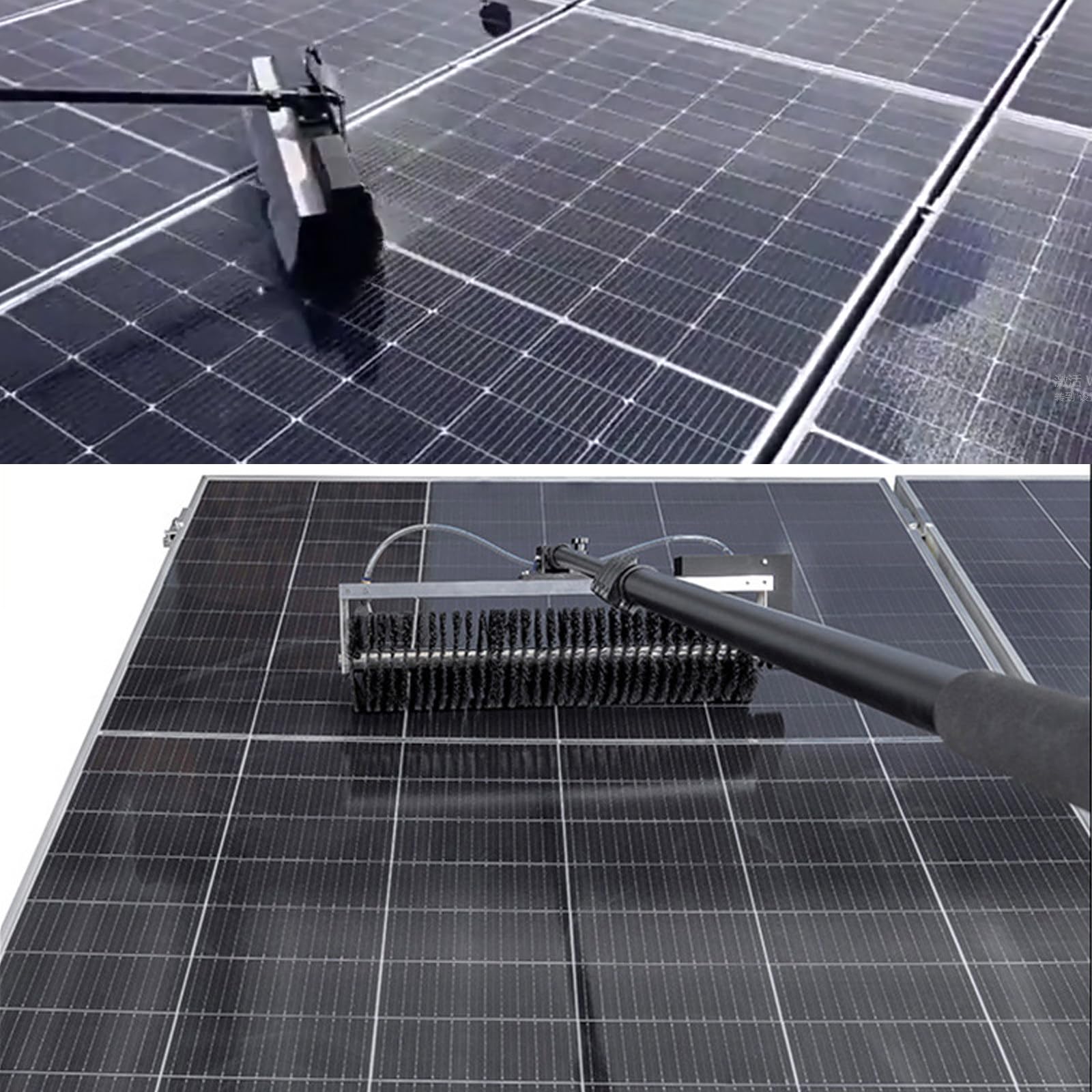 Asta telescopica per la Pulizia di Pannelli solari, pulitore Elettrico per Pannelli fotovoltaici, Spazzola con Rullo da 60 cm per vetri, 5,5 m/18,0 Piedi