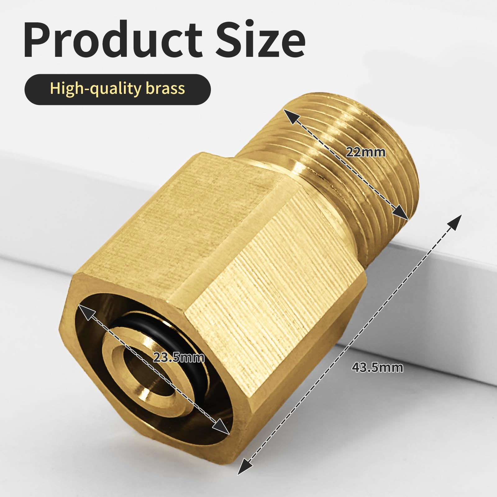 Hogedrukreiniger Adapter, M22 22 mm binnendraad naar 14 mm mannelijke metrische adapters hogedrukreinigers adapters messing