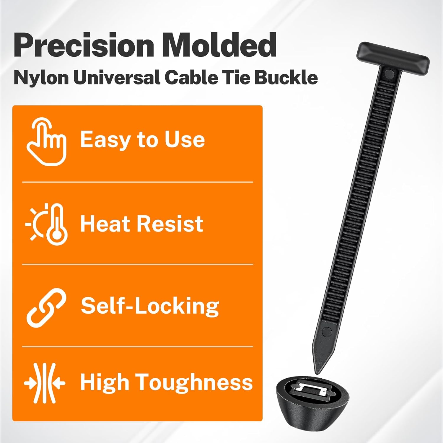 Condition photo showing New/Like New for Nylon Universal Cable Tie Buckle?Heavy Duty Self-Locking Nylon Zip Ties Holder premium nylon zip ties assortment for car daily repair (150)