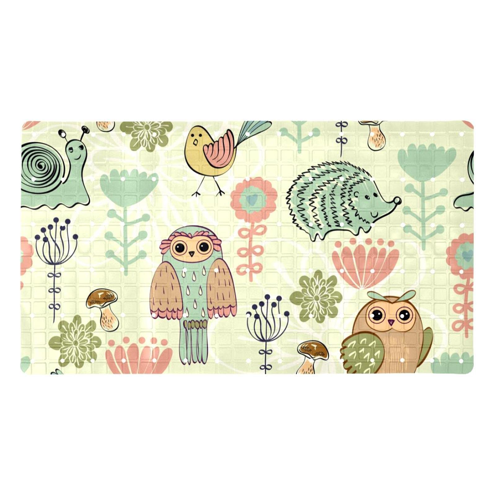 Tapis de bain hibou antidérapant pour sécuriser la douche des enfants