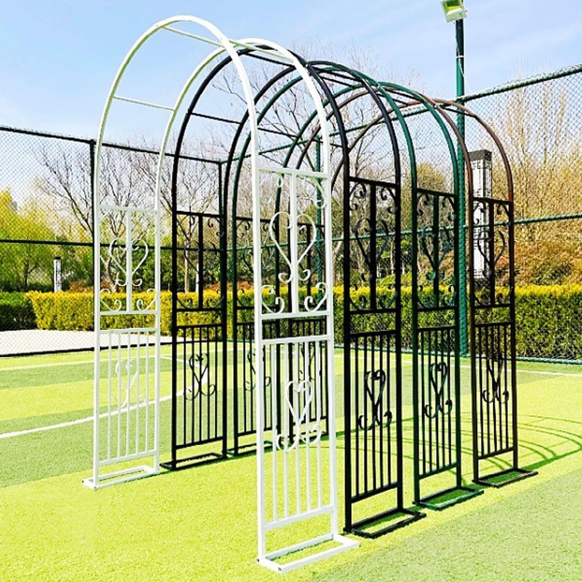 Stabiler großer Metall-Gartenbogen für Kletterpflanzen, elegantes Rosenspalier und Hochzeitsbogen, verstellbar, 140–340 cm, perfekte Pergola-Unterstützung für Hinterhof-Eingang und Gartenparty