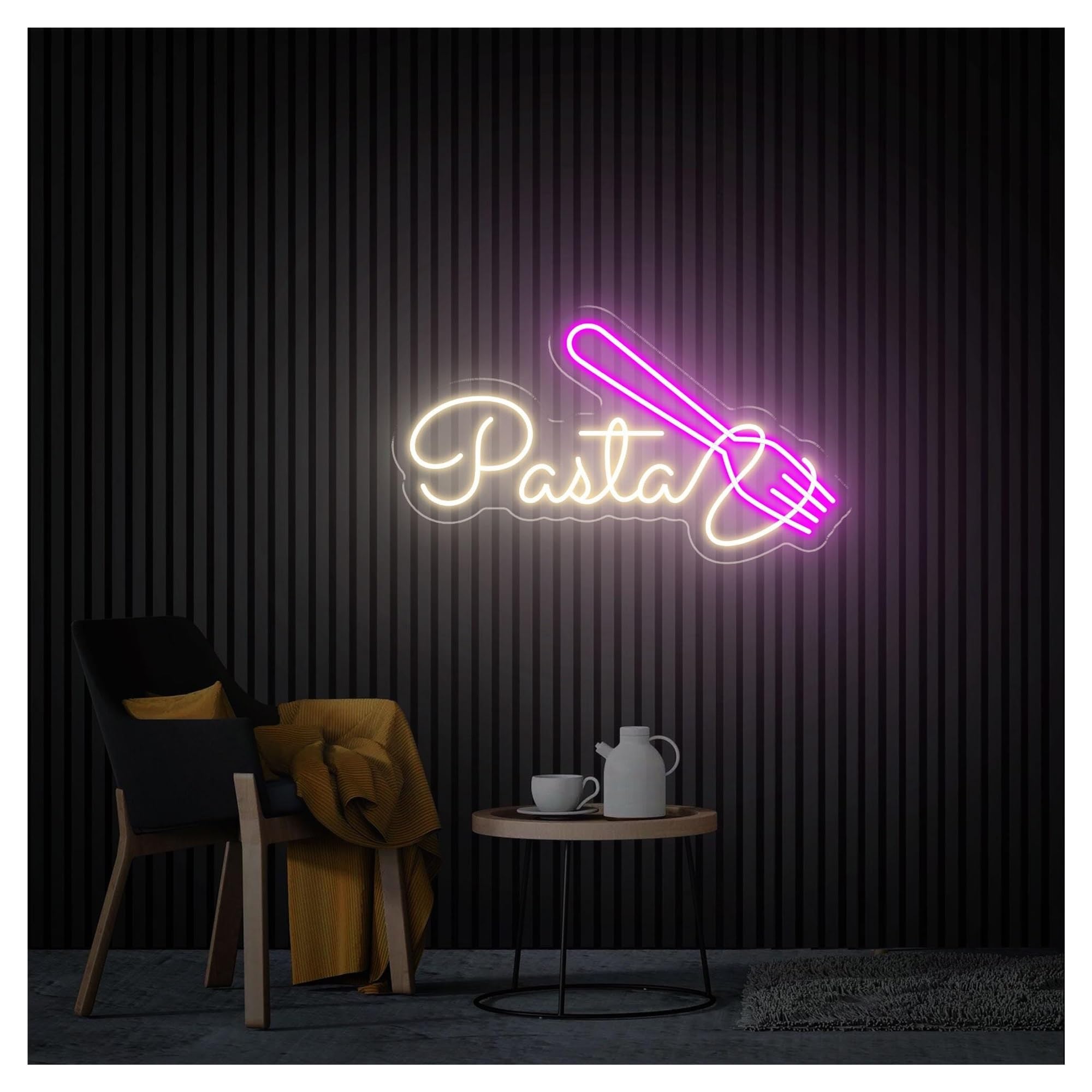 RONGCH Hanging Art Signs Pasta Neon Sign,Suitable for Italian Food Shop Kitchen Decor with Dimmable 28cmx50cm(E)