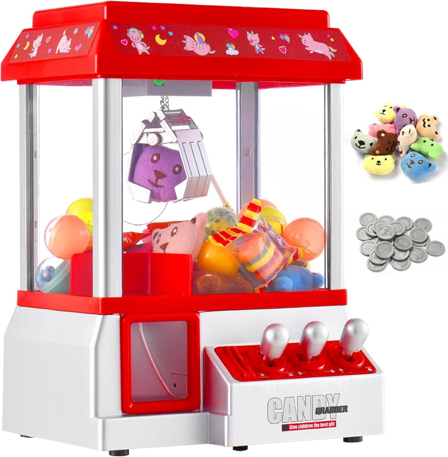 Grab dispenser, vending machine, candy dispenser, grab machine, vending machine, vending machine, candy vending machine, grabber, lock machine, candy, gripping arm, automatic Vending Claw Machine