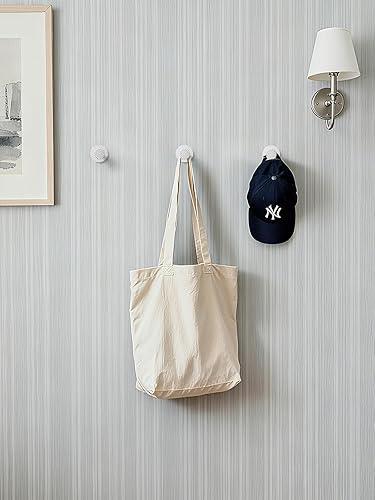 Miniatura 6 de Paquete de 2 ganchos adhesivos para baños, ganchos blancos para colgar toallas de cocina, decorativos de aleación de zinc resistentes