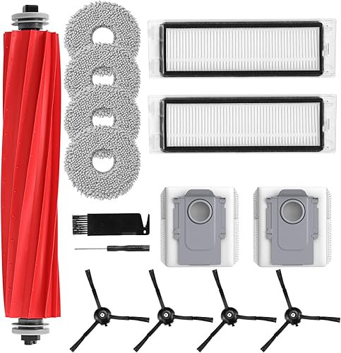 Paquete de 15 piezas de repuesto para robot aspiradora Robo-rock Q Revo, kits de repuesto de accesorios Q Revo (1 cepillo rodante + 2 filtros HEPA +