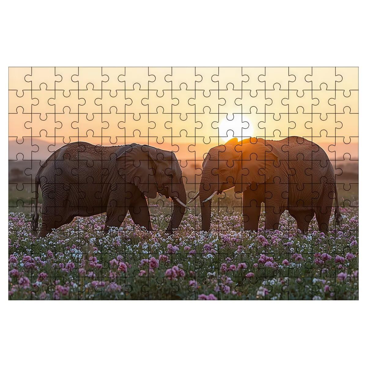 Puzzle 4000 Pezzi Elefante, Puzzle Fiore, Puzzles in Legno, 141x87cm -1418