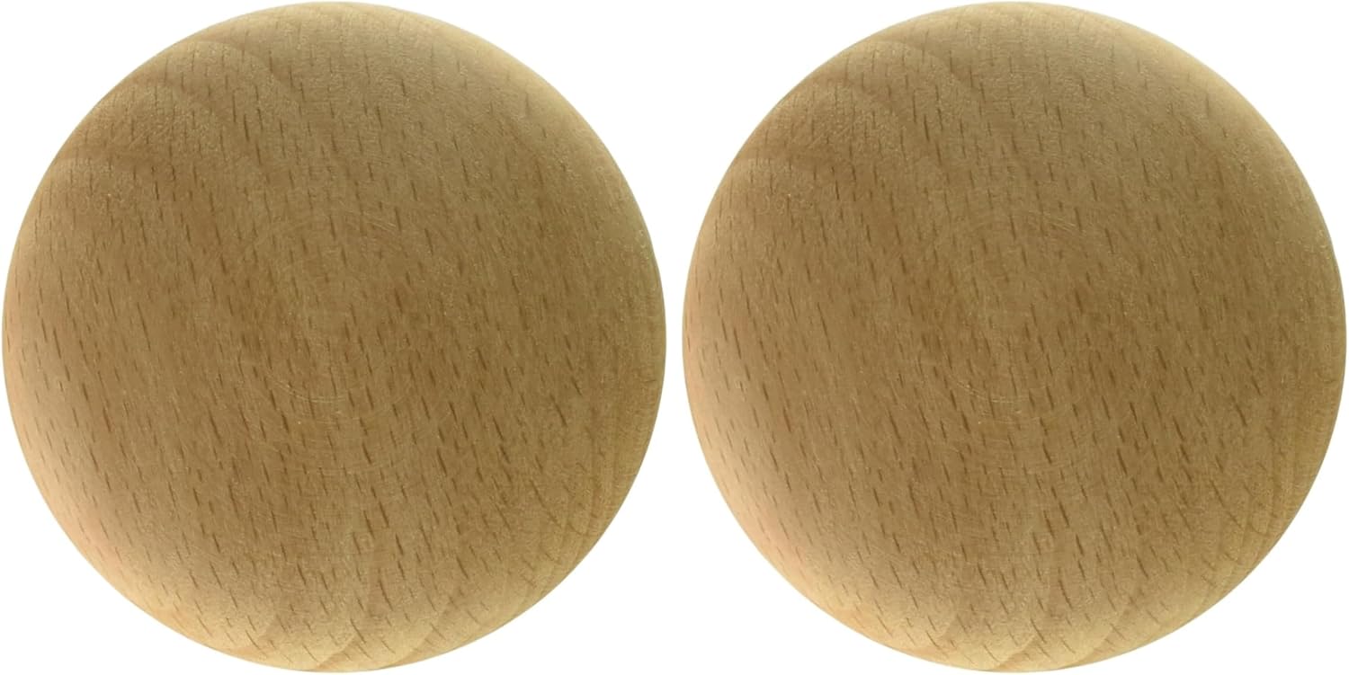 Laurey 32701 2-Inch Natural Wood Mushroom Knob (Pack of 2)