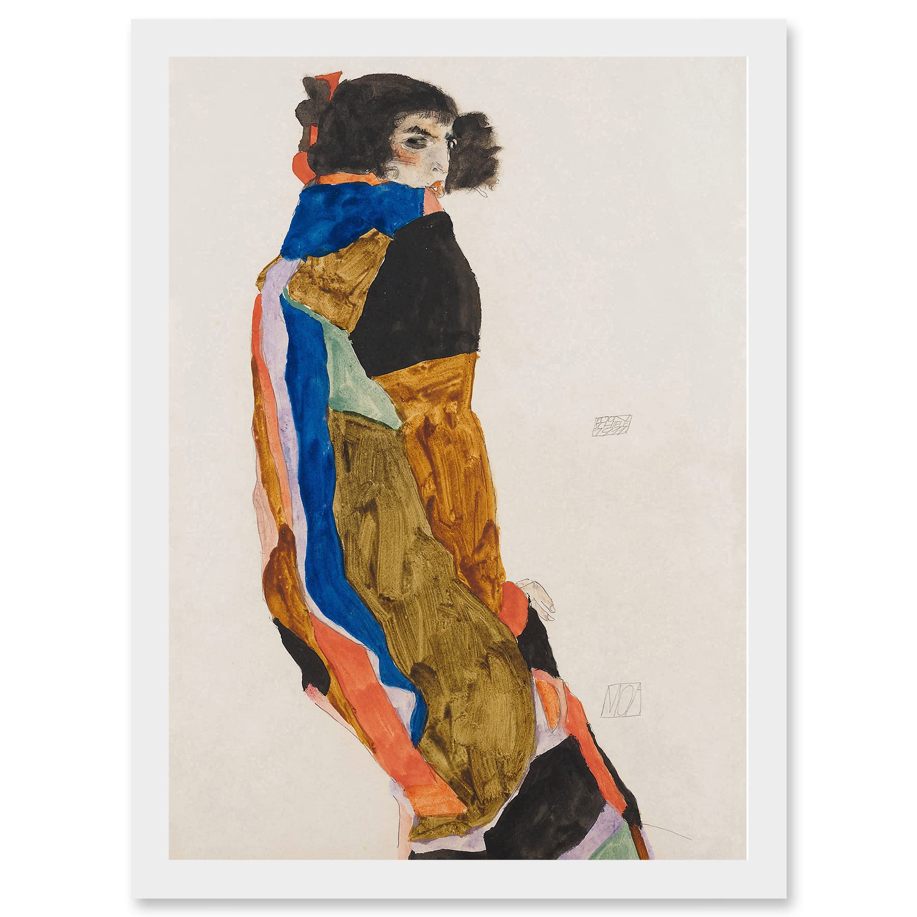 Wee Blue Coo Egon Schiele Moa Dancer Artwork Framed Wall Art Print A4