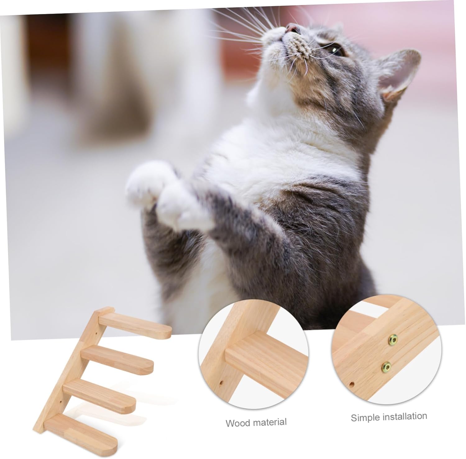 Wear Resistant Solid Wood Cat Shelf Wall Mounted Climbing Platform for Indoor Cats and Kittens Smooth Surface for Jumping and Perching