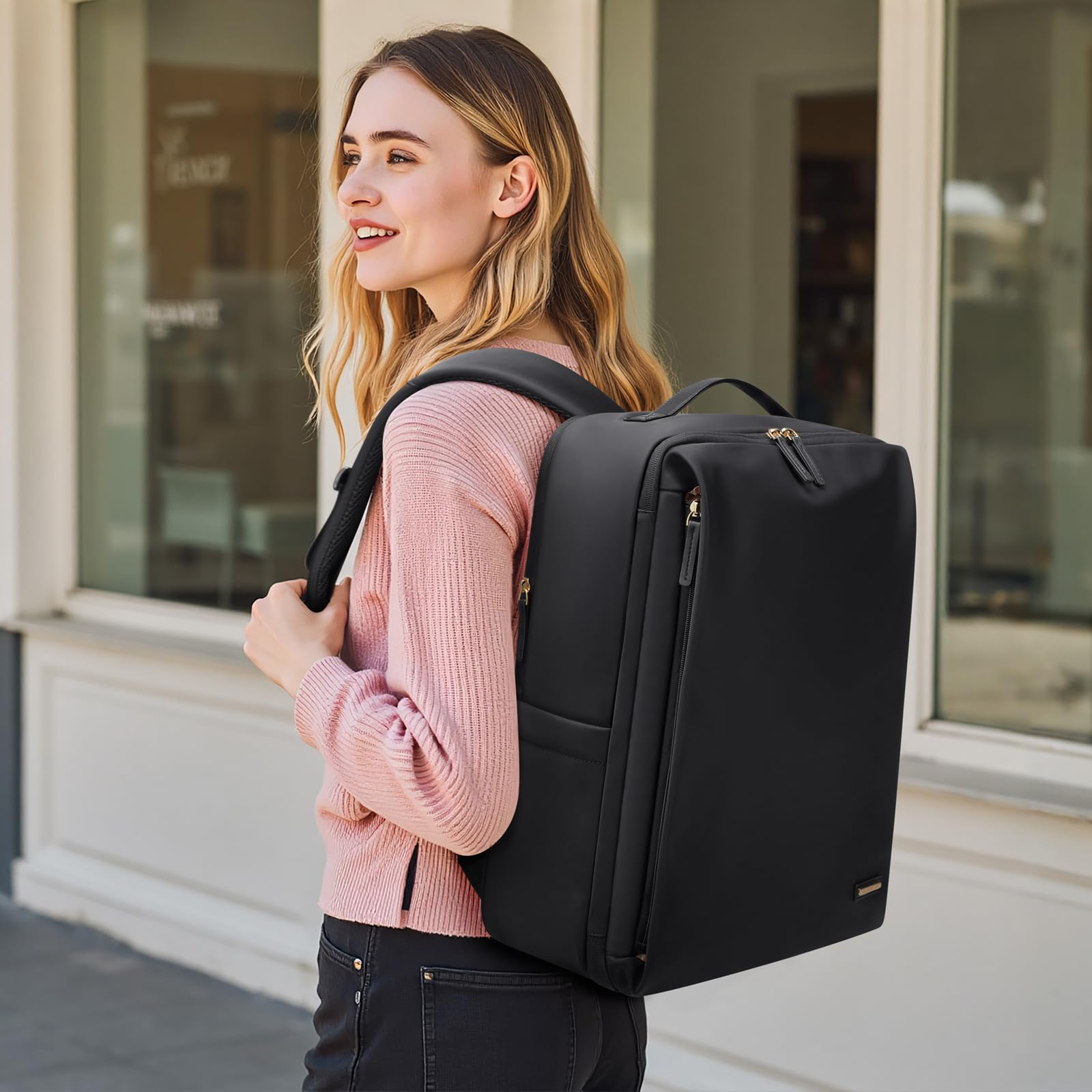 GOLF SUPAGS Elegante Zaino per Laptop da Donna Approvato Dalla Compagnia Aerea Perfetto per il Lavoro, l'università e i Viaggi Zaino Multifunzionale Casual Adatto a Notebook da 17,3 Pollici