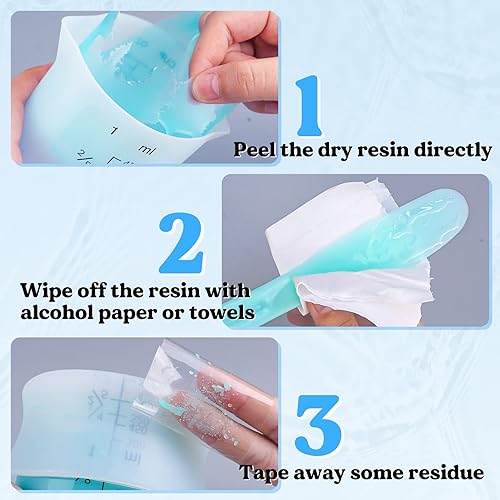 Miniatura 6 de LET'S RESIN - Juego de 33 piezas de pulido de resina y tazas medidoras de silicona de 15.2 fl oz