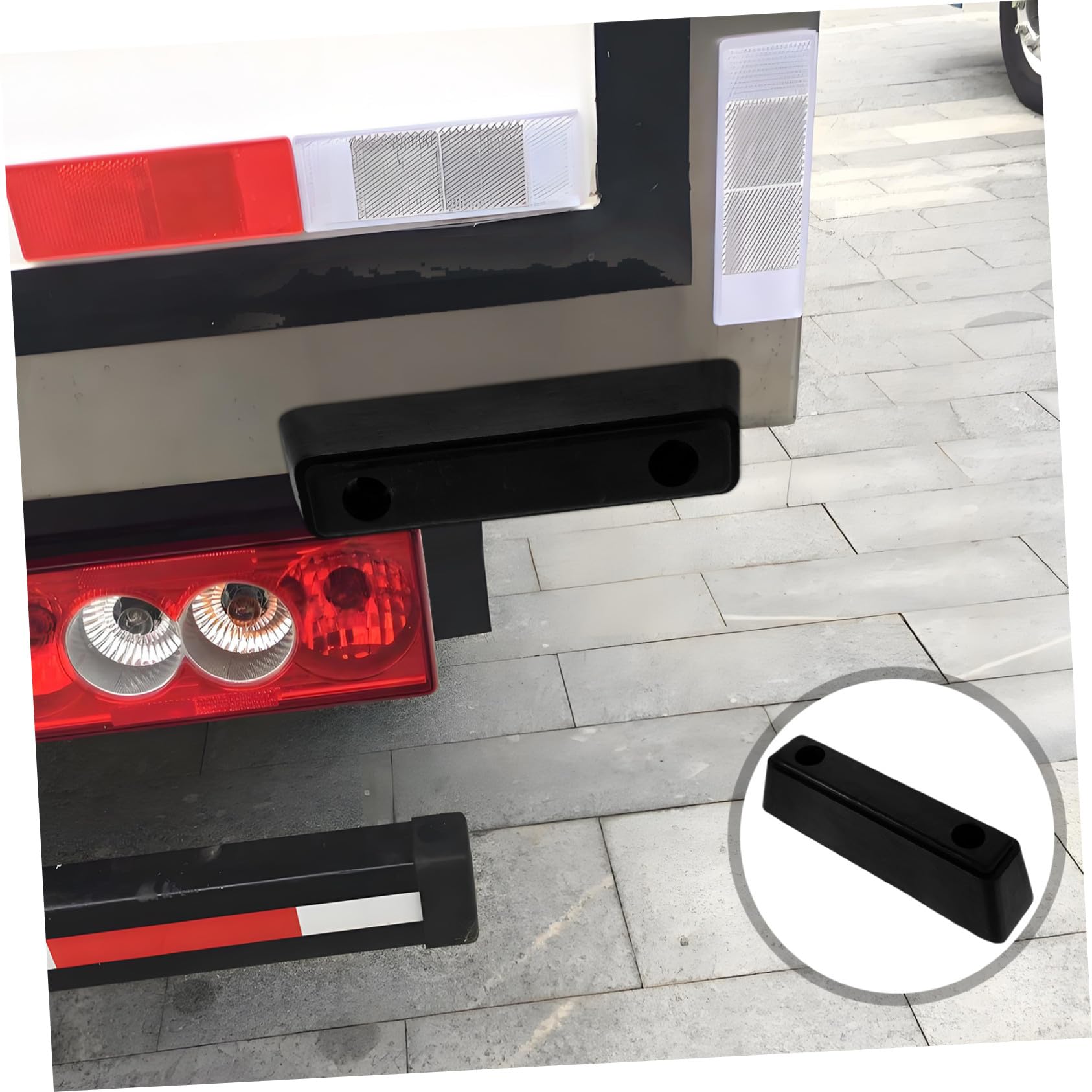 iplusmile Tampone Paracolpi in Gomma per Camion e Box Trucks Rettangolare Nero, Rinforzato per Sicurezza alla Guida e Protezione Anti-collisione nel Trasporto
