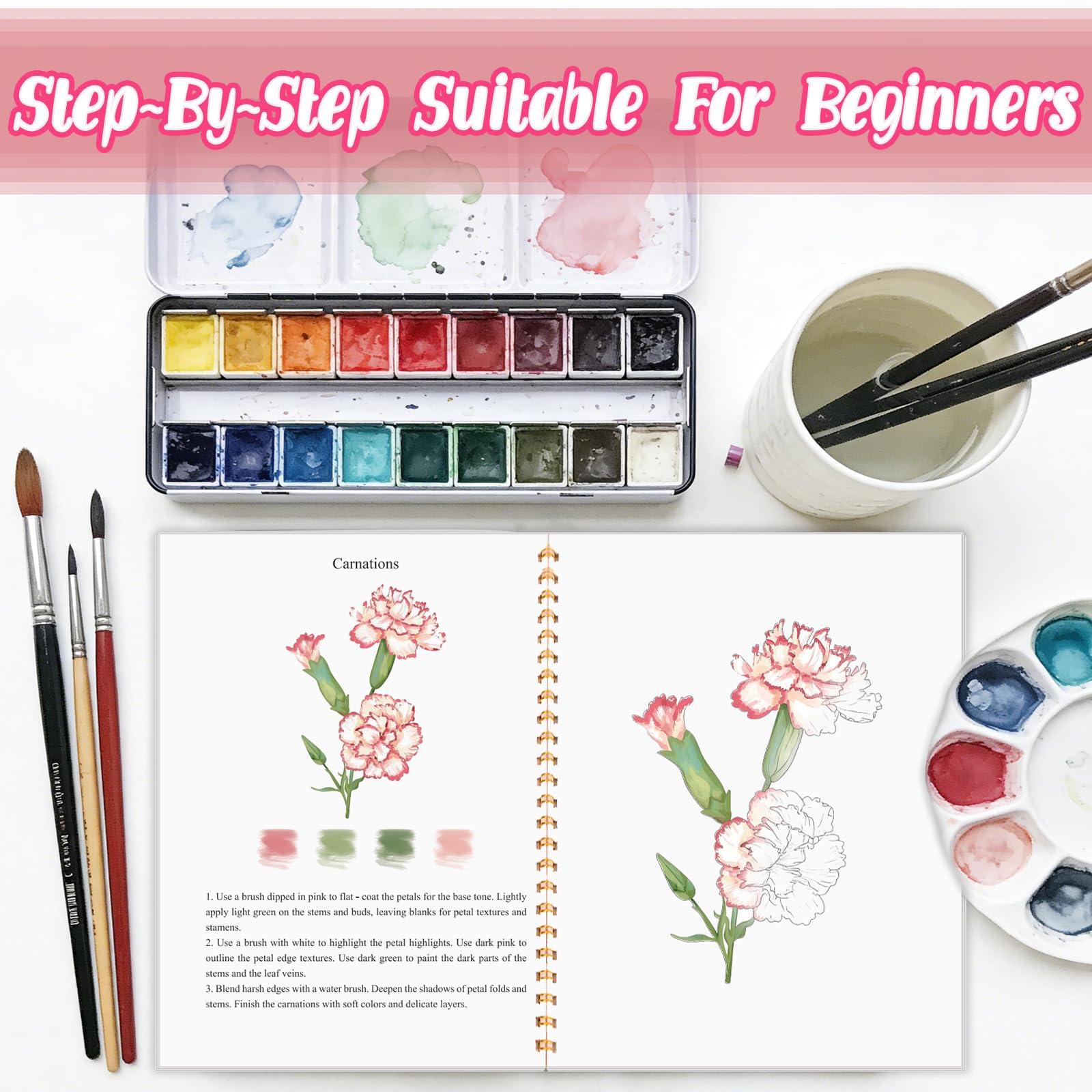Watercolor Workbook for Beginners - Step-by-Step Art -2