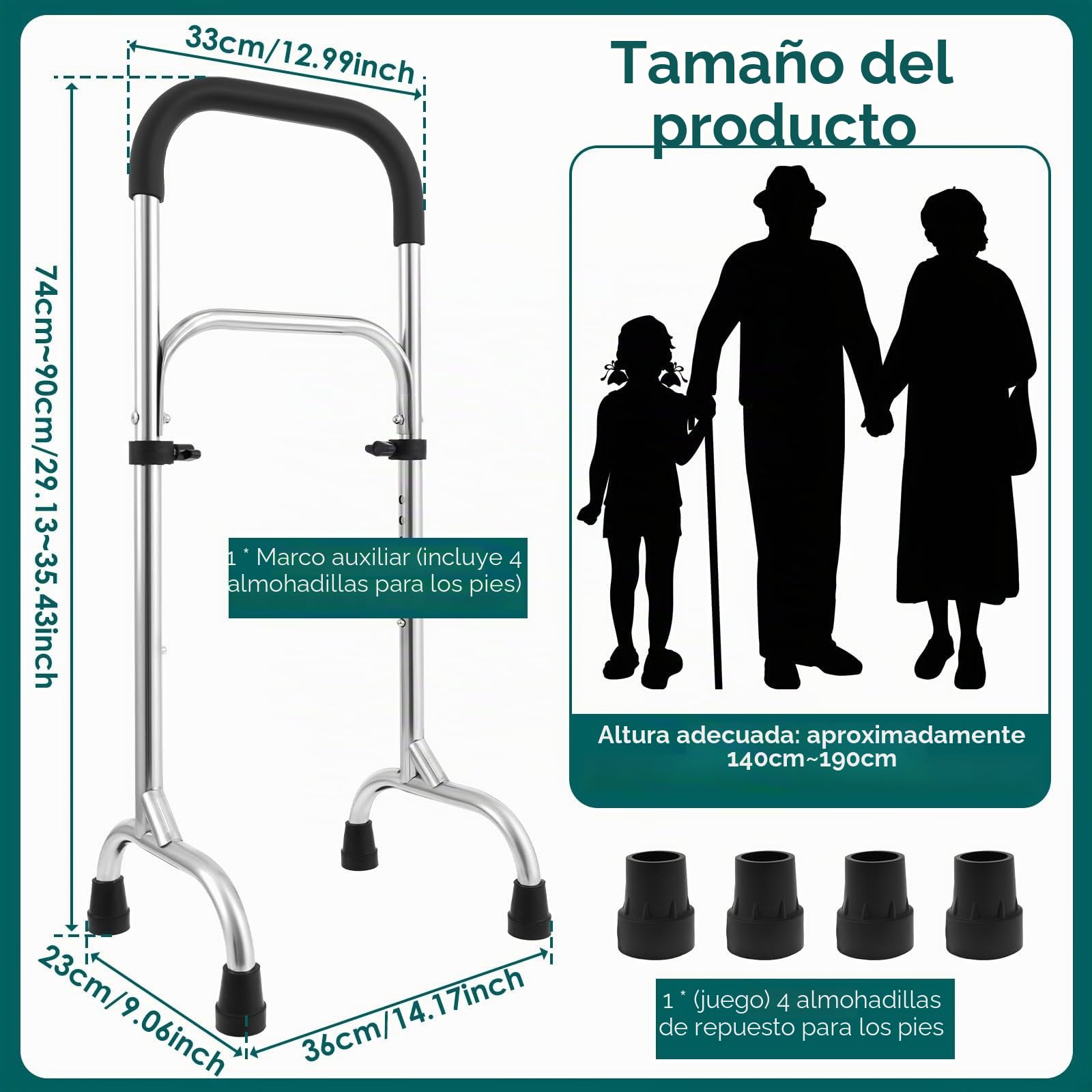 Ayuda para levantarse, altura ajustable 74-90 cm, soporta 200 kg, ayuda para levantarse para personas mayores con 8 pies antideslizantes, ayuda para levantarse, ayuda de pie, solución perfecta para