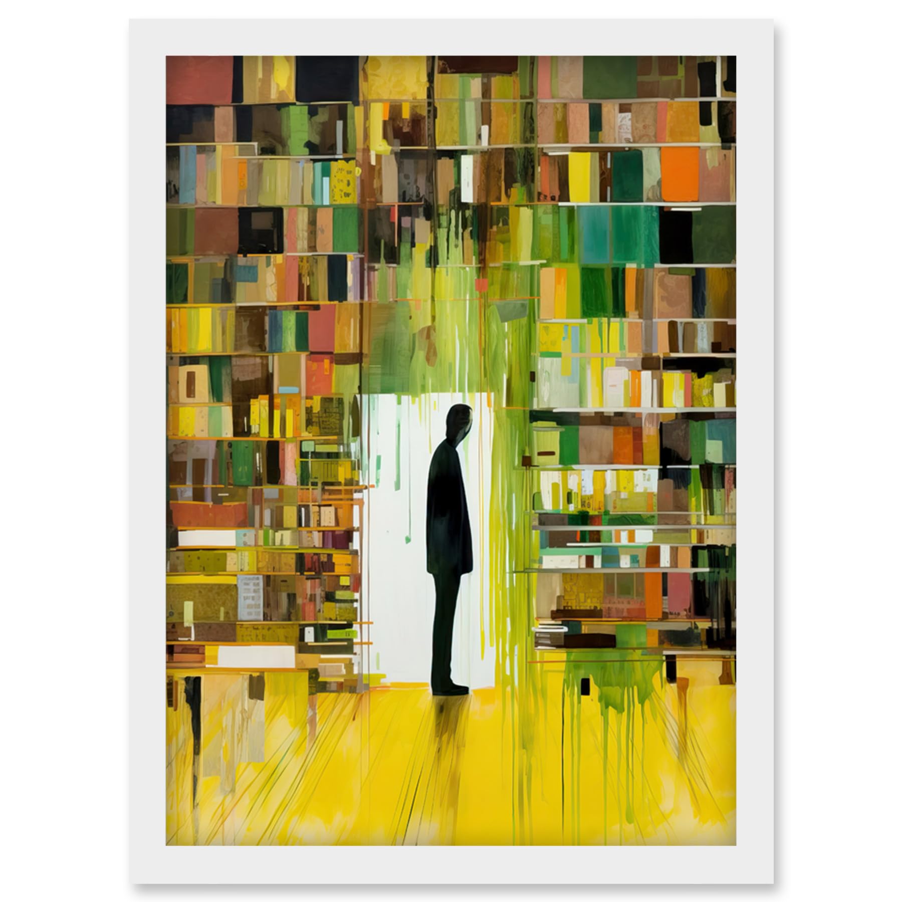 Artery8 The Silence a Person Finds in a Quiet Library Artwork Framed Wall Art Print A4