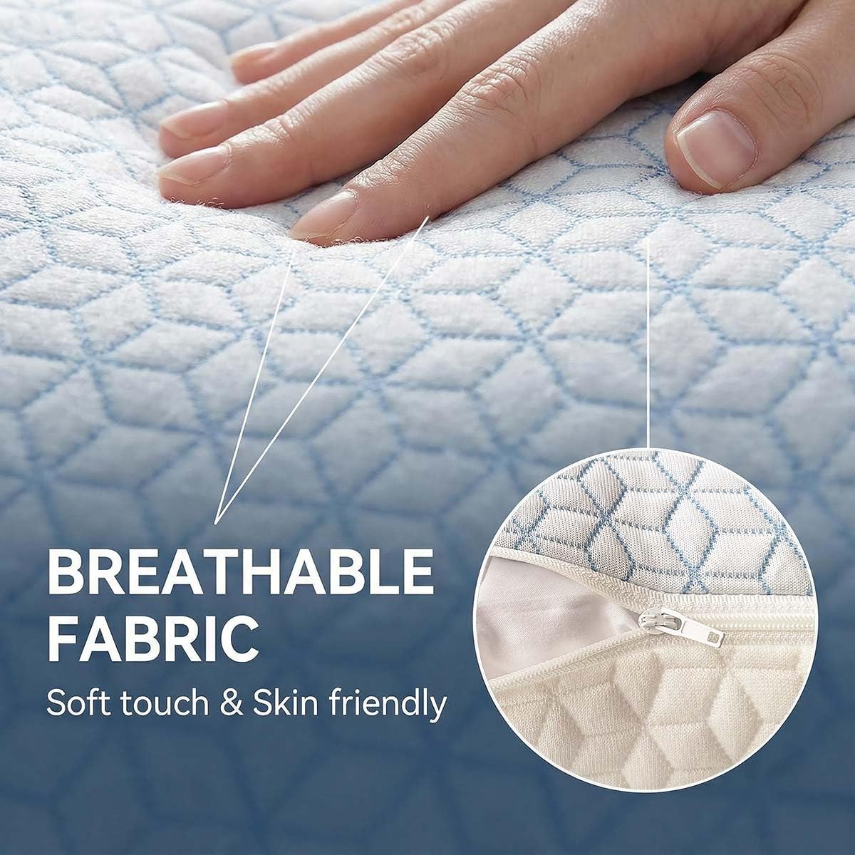Faux-Goose Down Pillows Standard/Queen Size Set of 2, Cooling Soft Fluffy Pillows with Zippered Removable Cover(Rayon Drived from Bamboo Fabric) for Side Back Stomach Sleepers - 4