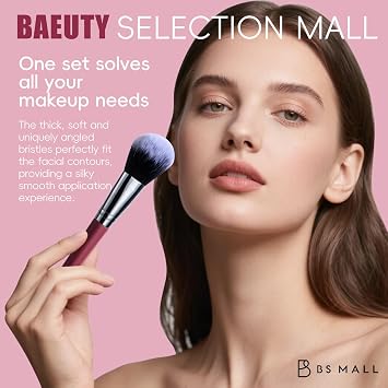 BS-MALL 15PCS Professional Makeup Brushes Set Multi-Purpose Travel-Friendly Makeup Brush Set with Case Affordable & Luxury Makeup Kit for Even Application (Silver red)