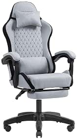 Mars Gaming MGC-X, Silla Gaming Ergonómica, Tejido Transpirable, Respaldo Reclinable y Altura Regulable, Reposabrazos Dinámico, Cojín Cervical y Lumbar, Silla Oficina con Reposapiés Extensible, Negro