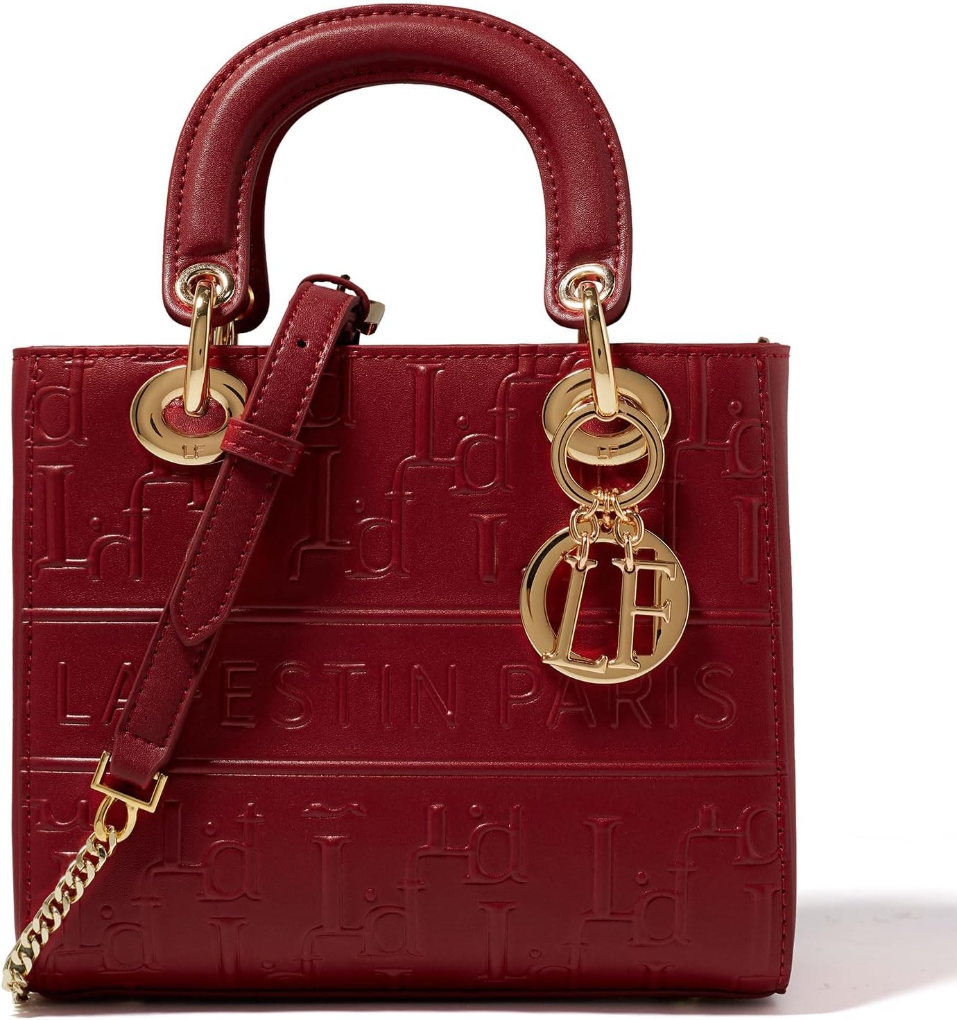 LA FESTIN Genuine Leather Handbag for Women,Ladies Top Handle Stachel Purse,Small Fashion Crossbody Bags