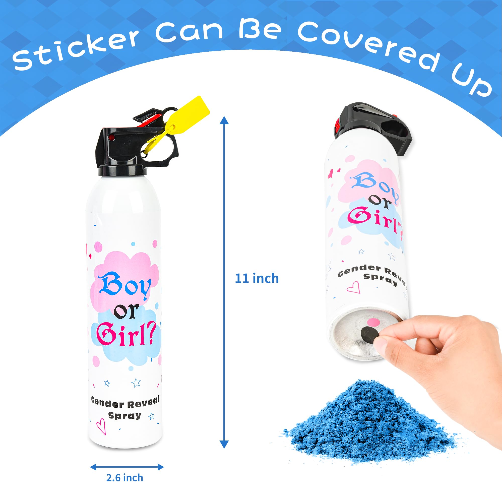2 grandes vaporisateurs de poudres de gender reveal - Idées pour la fête de révélateur de genre du bébé ; Fournitures pour la fête de révélateur de genre 100% biodégradable (bleu)