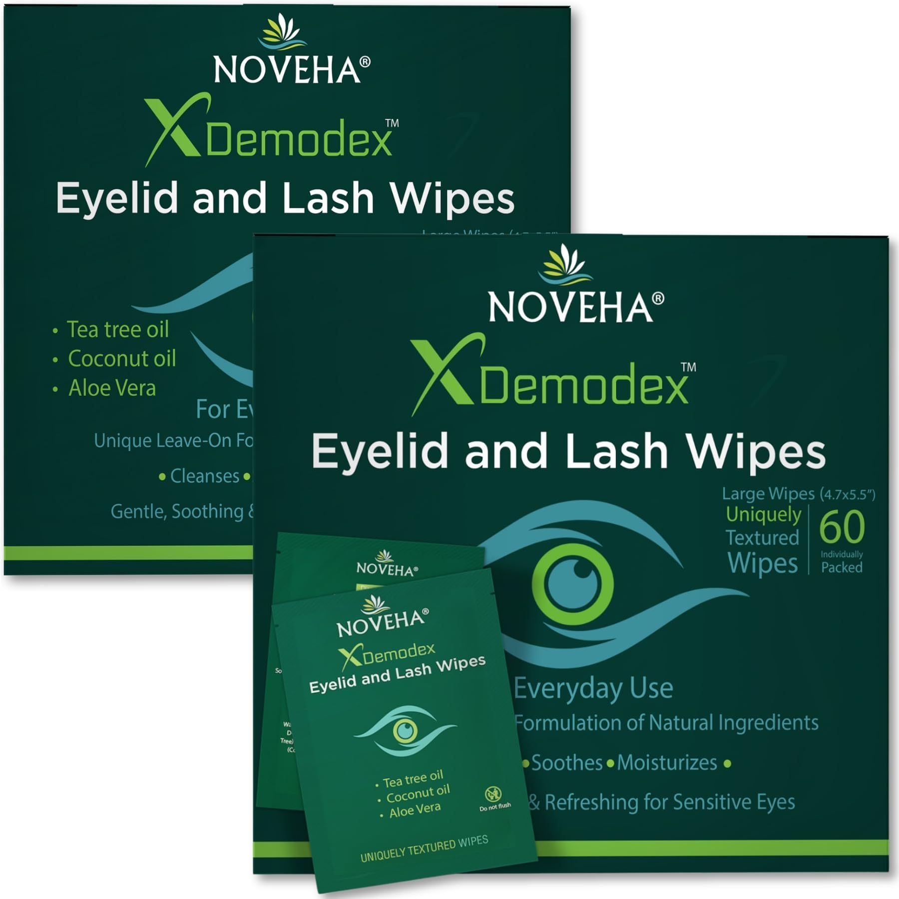 NOVEHA Demodex Eyelid & Lash Wipes - makeup remover | Mubboo