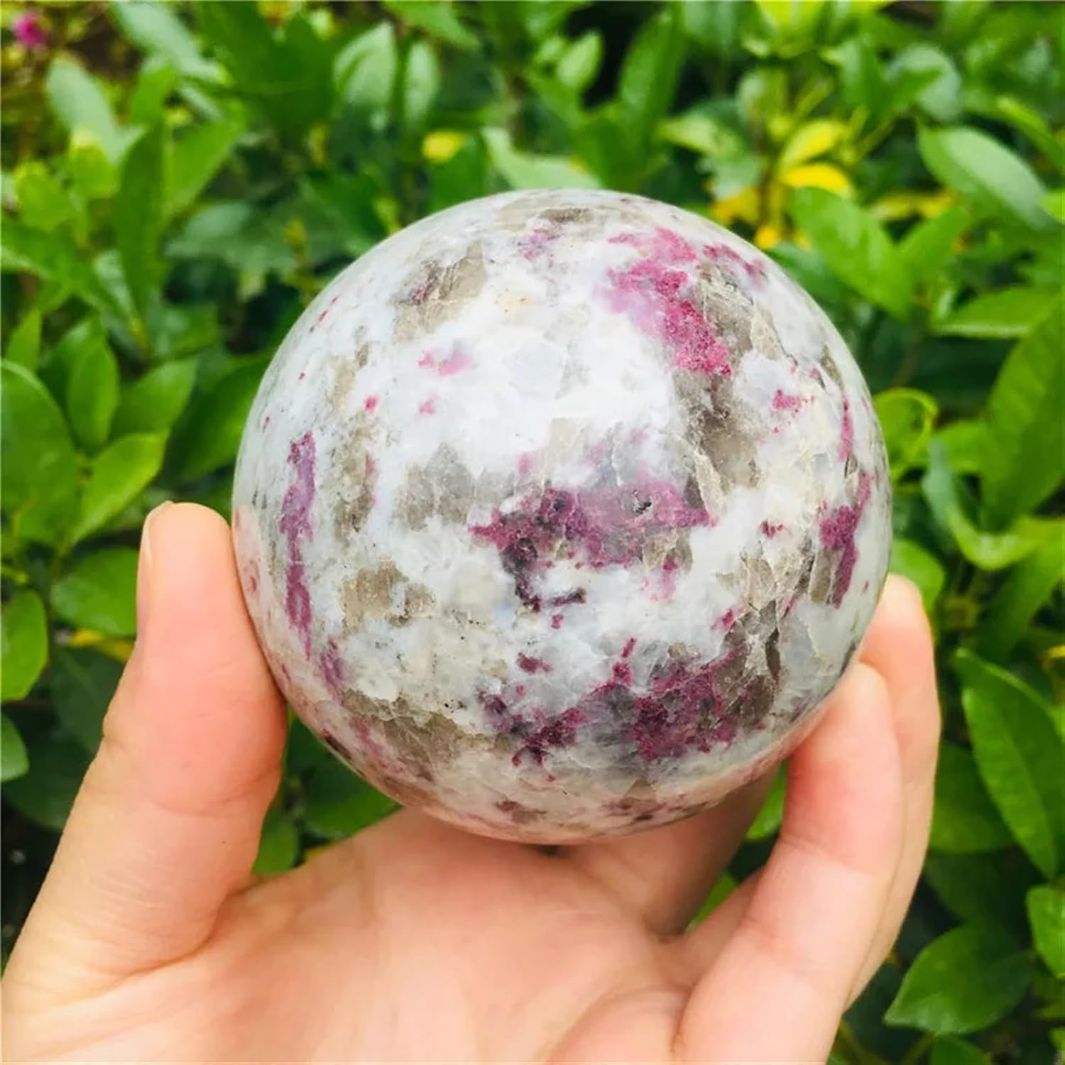 Stone Plum Blossom Tourmaline Crystal Ball Stones Home Decoration Ball Ornaments (Size : 5-5.5cm)