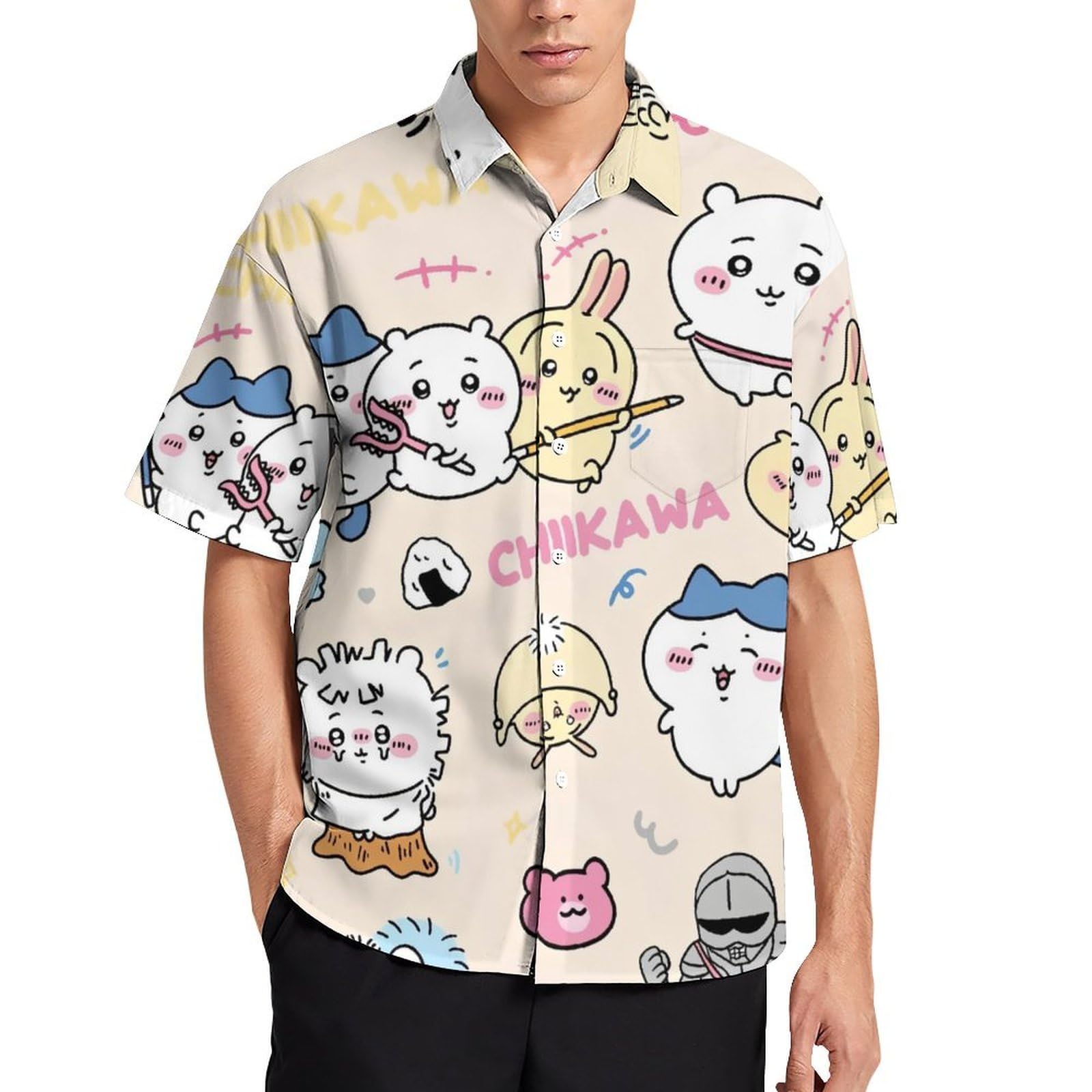Amazon.co.jp: シャツ メンズ ちいかわ 半袖 夏服 アロハシャツ