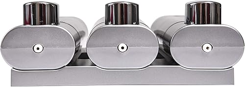 Miniatura 5 de Dispensador y organizador de bomba de ducha de baño montado en la pared de 3 cámaras, capacidad para champú, jabón, acondicionador, gel de ducha,