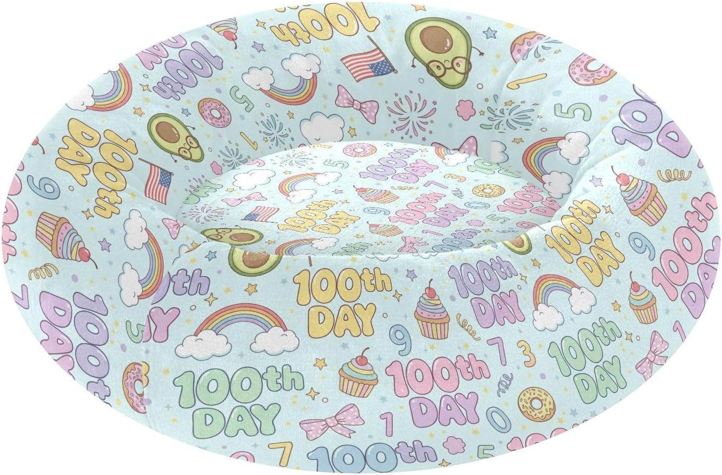 Pet Dog Bed Warm & Cozy Fluffy Dog Pillow Bed for Medium Size Pets Sleeping M 100th Day Celebration Avocado