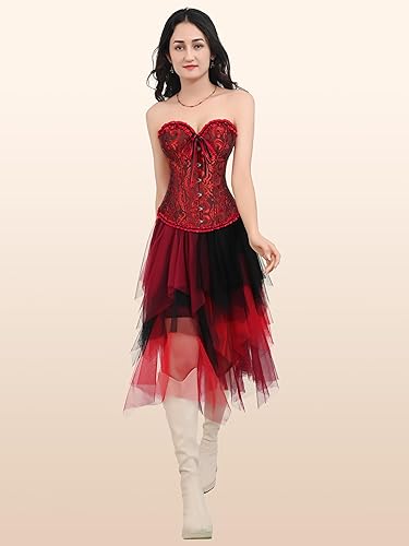 Miniatura 5 de Zhitunemi Tops de corsé renacentista para mujeres corsés blancos trajes de Halloween de talla grande - Ren Faire para el festival del Renacimiento