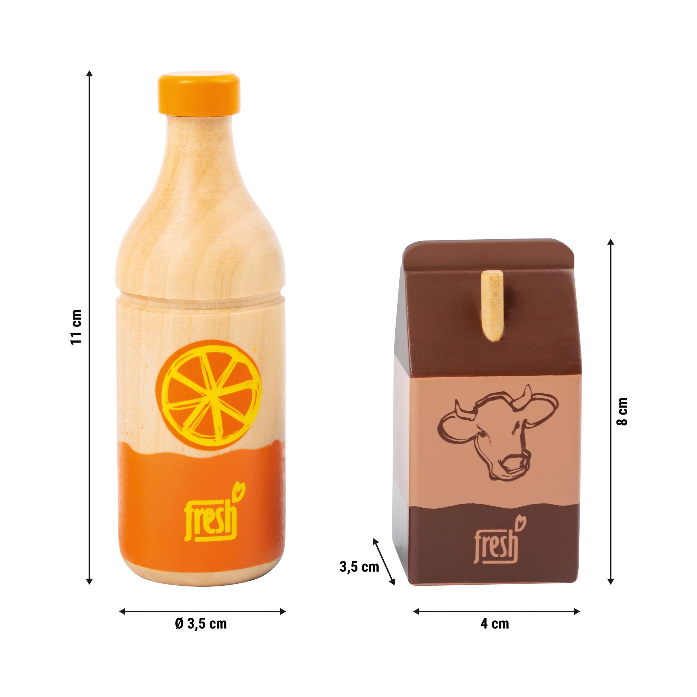 12 Bouteilles De Lait En Bois Avec Caisse Rétro – Jeu De Rôle Dînette – Dès 3 Ans – Small Foot