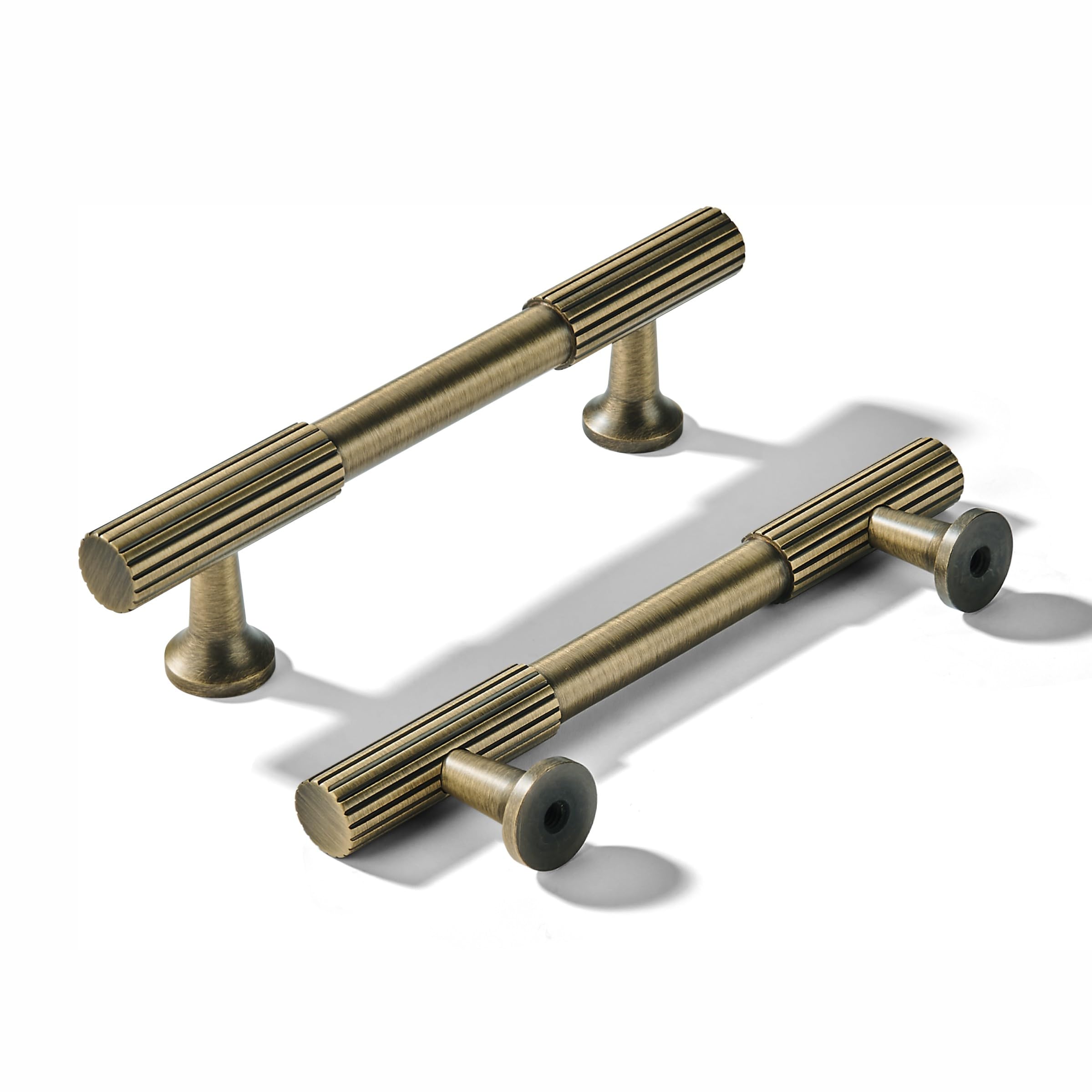 KHTUMEWARE-XB303 Antique Brass Cabinet Pulls CTC 3 in (76 mm) 5-Pack in Antique Brass — KHTUMEWARE
