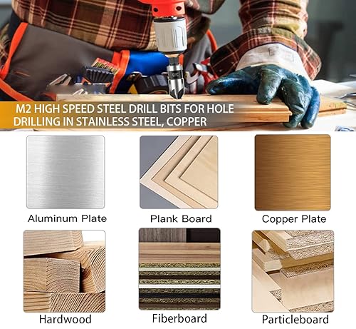 Miniatura 7 de Juego de brocas avellanadas para metal de 5 piezas  Brocas avellanadas de cobalto M2, 5 flautas de 82 grados, vástago hexagonal de 14 de pulgada,