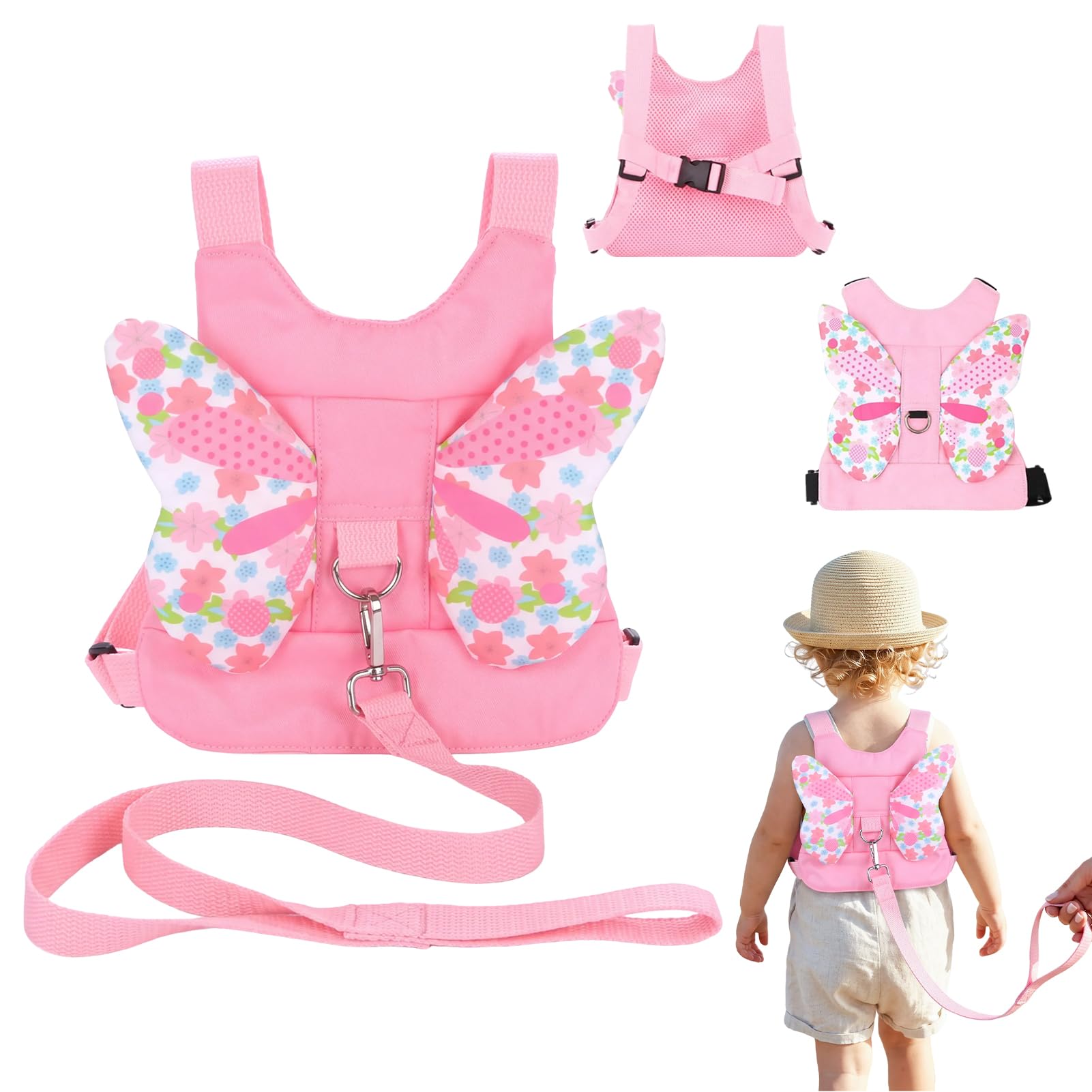 Baby Harness for Walking, Toddler Reins with Safety Rein for Walking 1-3 Years(Pink)