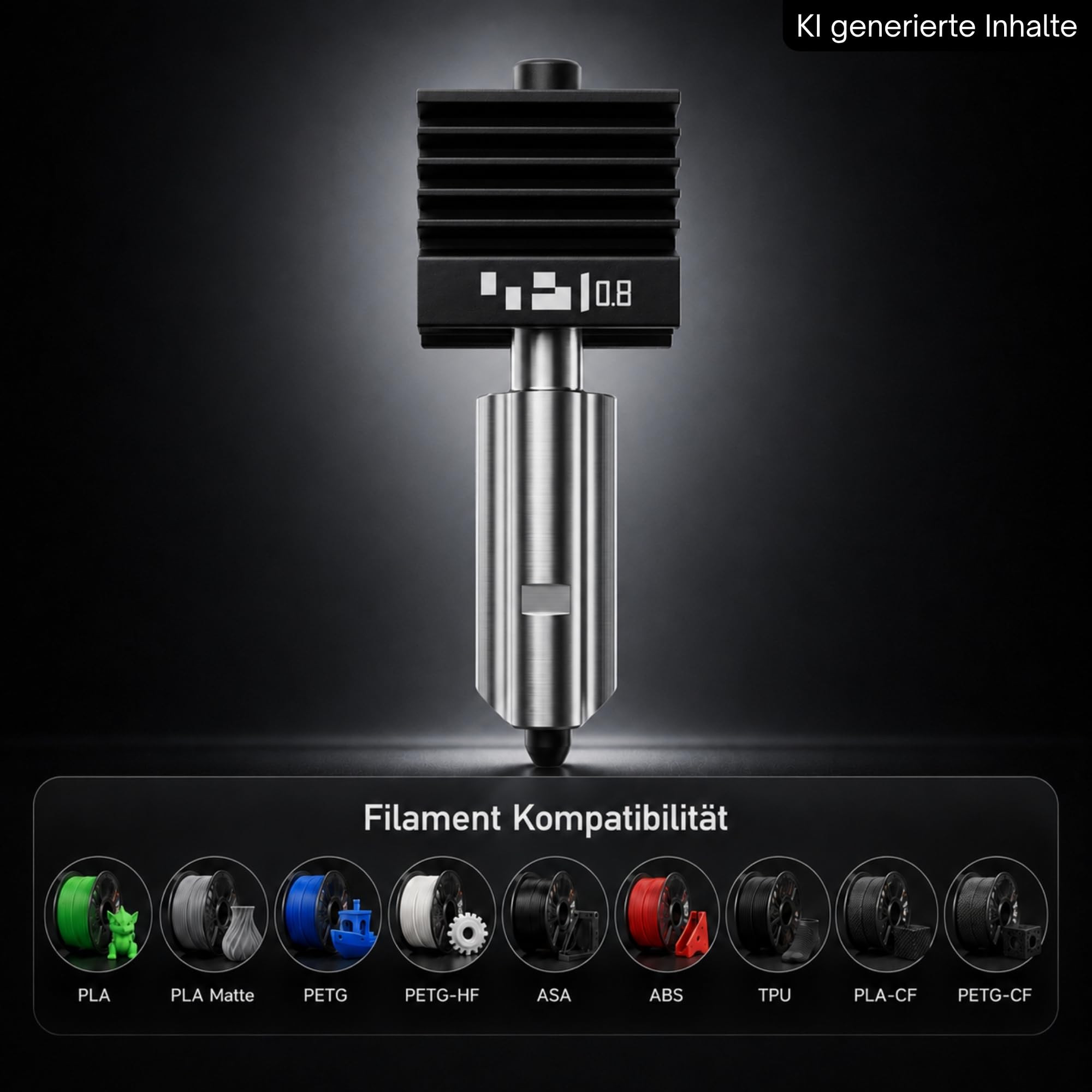 TronicXL Zestaw 4 x Hotend P2S H2S H2D z dyszą pasującą do drukarki 3D Bambu Lab Dysza drukująca Hot End 0,2 mm 0,4 mm 0,6 mm 0,8 mm