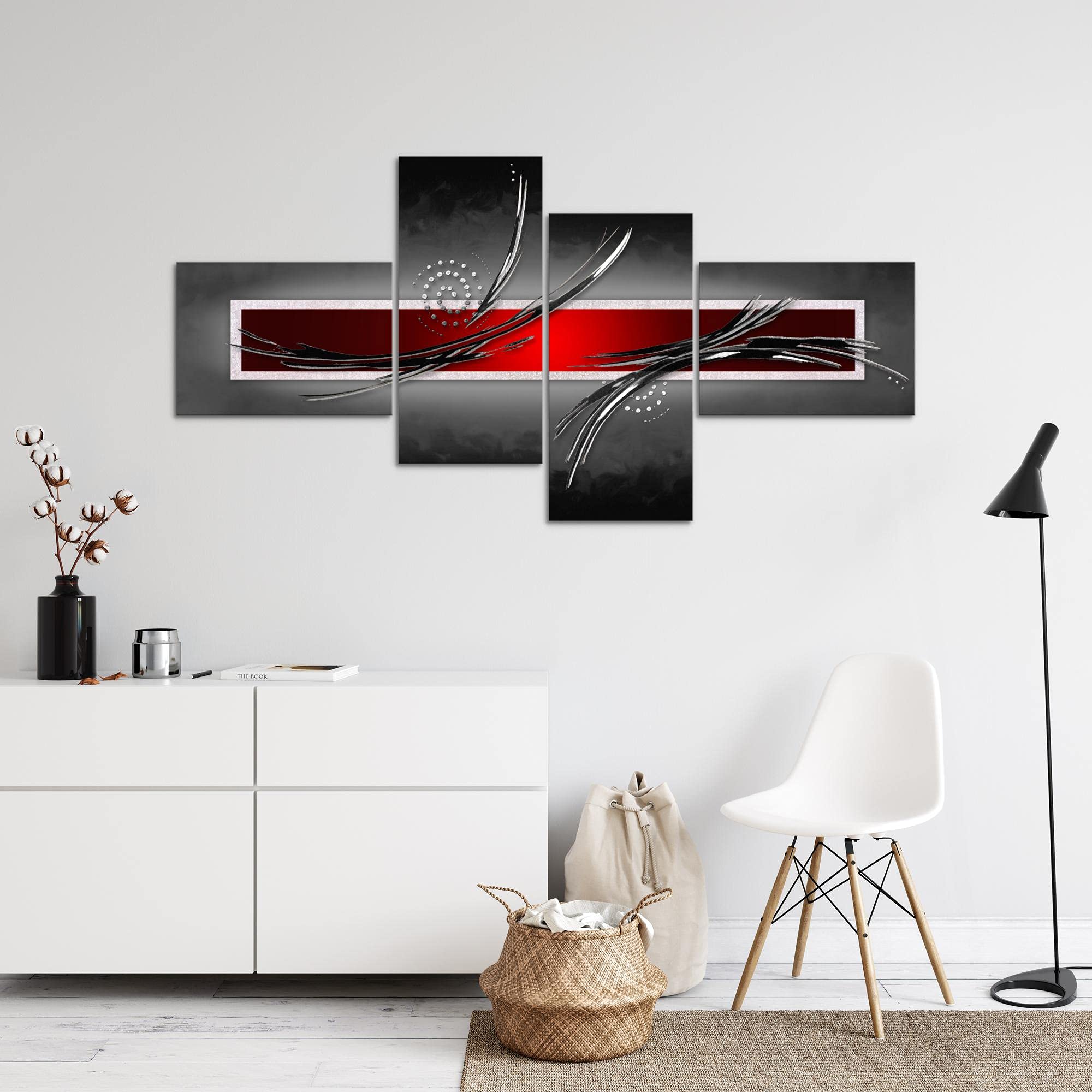 Runa Art Tableau XXL Abstrait 200 x 100 cm Impression sur Toile Intissee Decoration Murale Salon Chambre 102541a