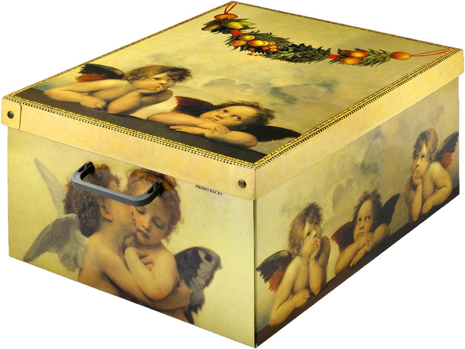 Kanguru BAULETTO Amorini Decorative Storage Box with Handles and Lid, Multi-Colour, MEDIUM