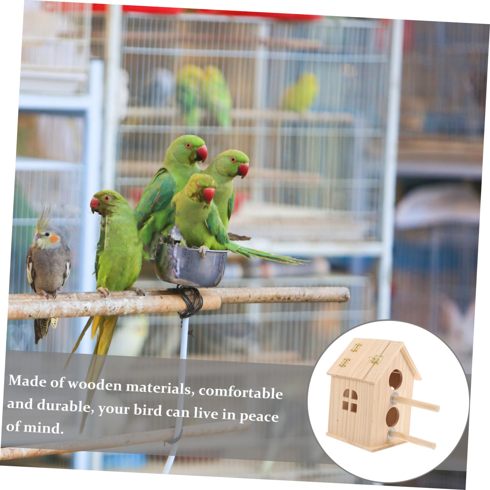 Yardwe Nido per Uccelli Legno Scatola di Allevamento per Piccoli Uccelli Casa Appesa per Nido di Cocorite e Pappagalli Decorazione per Giardino e Balcone Facile da Pulire e Sicura
