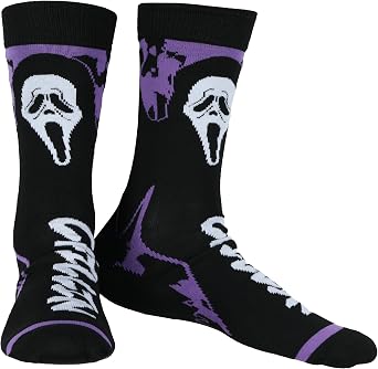 Ghostface Call Me and Chillin 2 Pairs Adult Casual Crew Socks (Fits Shoe Size 6-12)