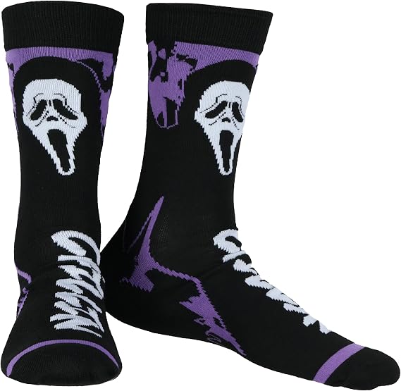 Ghostface Call Me and Chillin 2 Pairs Adult Casual Crew Socks (Fits Shoe Size 6-12)
