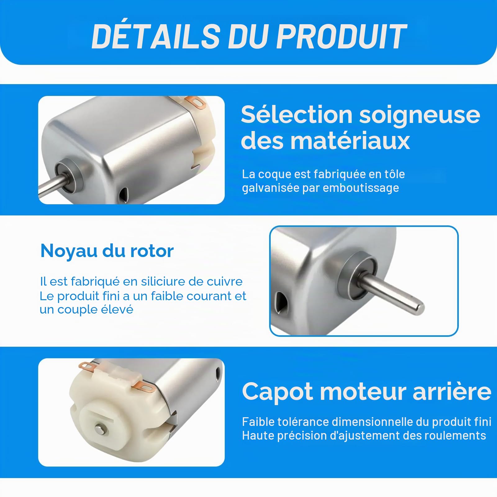 Lot de 10 mini moteurs DC 1,5 V-6 V Micro130 19500 tr/min pour jouets robot DIY