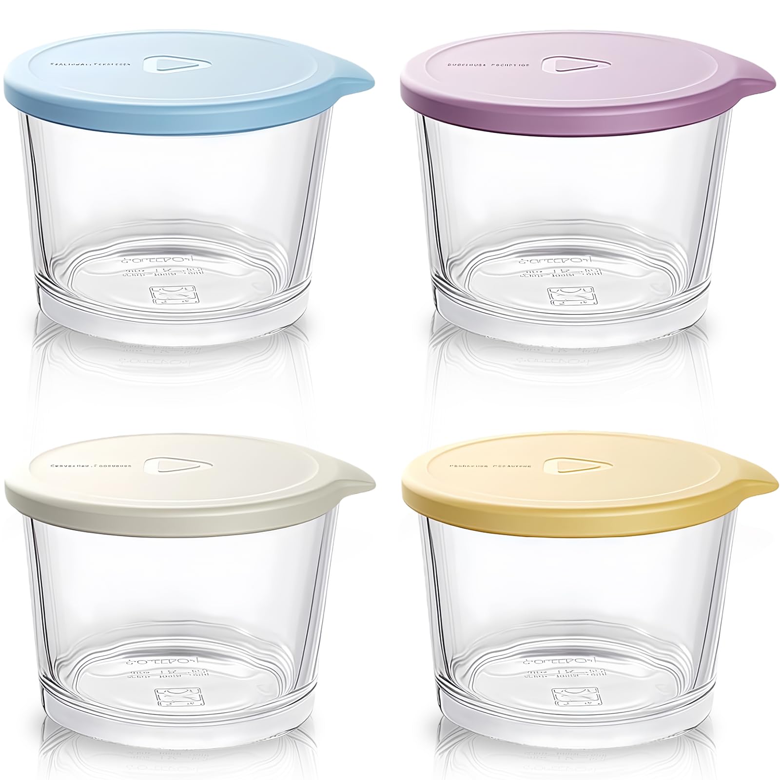 MEETOZ Glass Jars with Lids,Overnight Oats Containers with Screw Lid,Reusable Small Mason jars for Food Spice Fruit Sauce Cereal Snacks Storage (4 pack 10oz)
